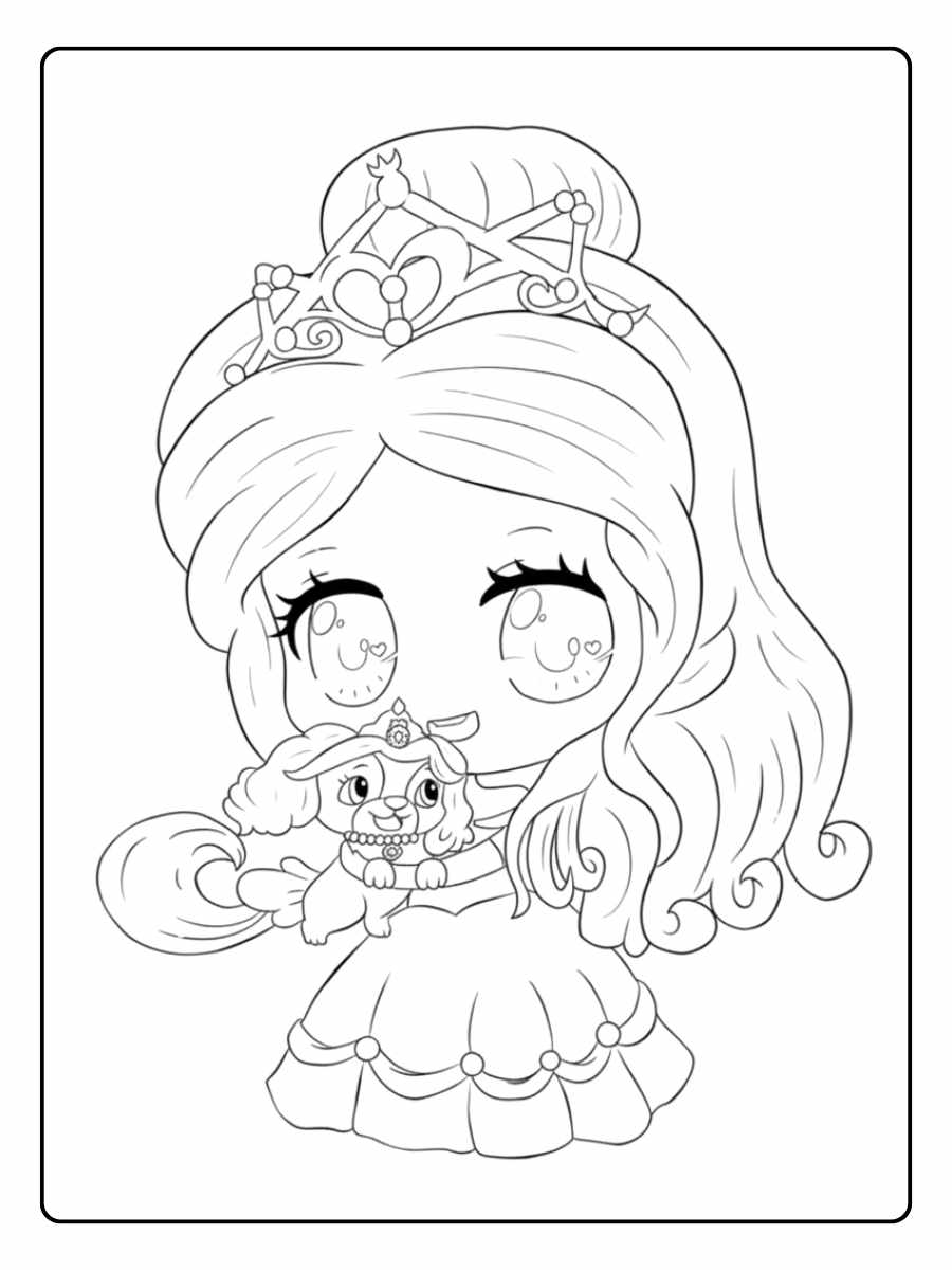 Coloriage Disney Princesse Blanche Neige Style Kawaii