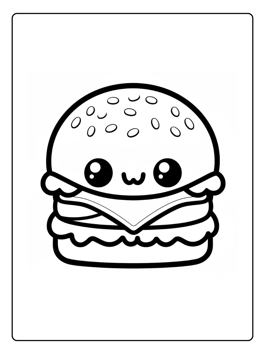 Coloriage Fast Food Kawaii (2)