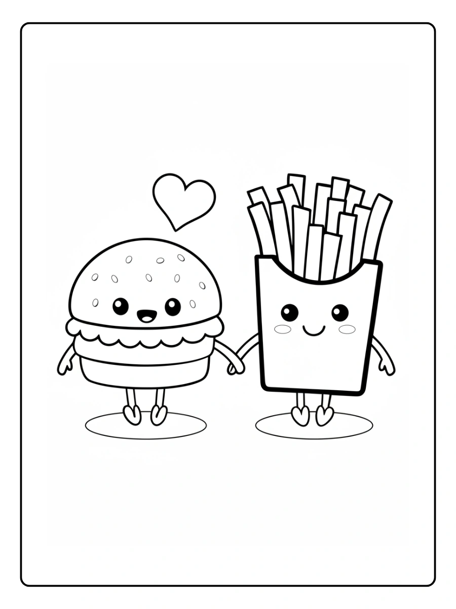 Coloriage Fast Food Kawaii (5)
