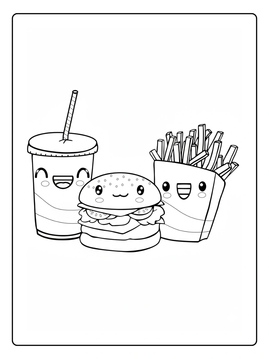 Coloriage Fast Food Kawaii (6)