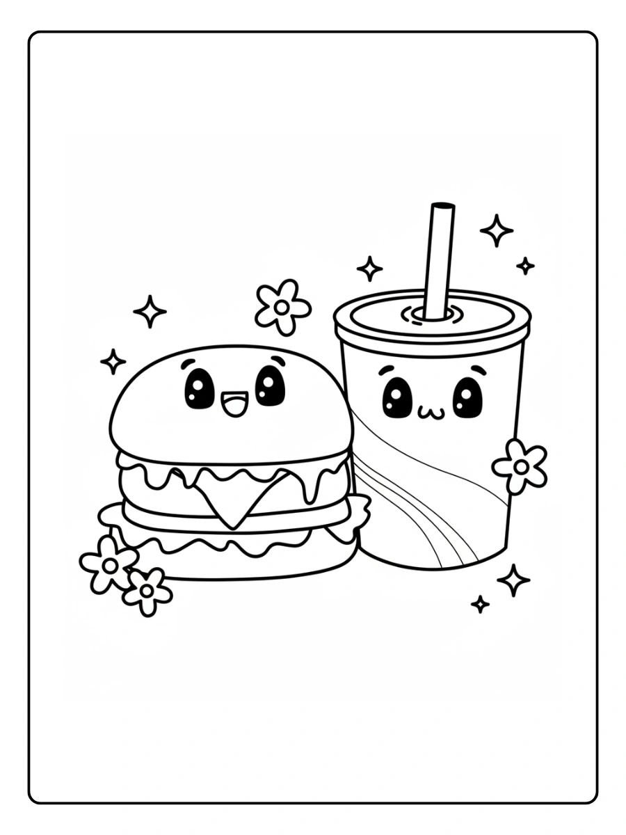 Coloriage Fast Food Kawaii (7)