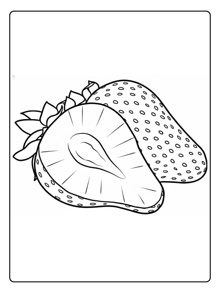Coloriage Fraise Simple Strawberry Outline
