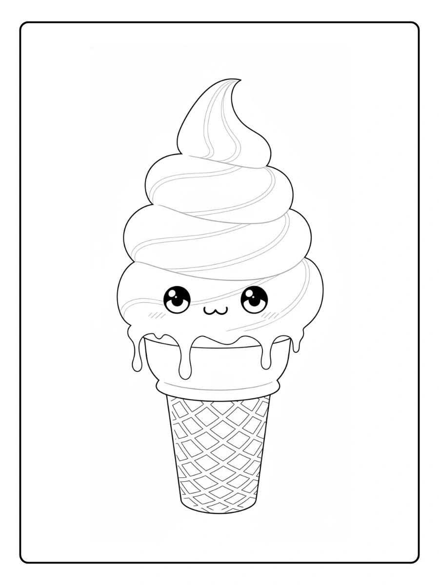 Coloriage Glace Kawaii (10)