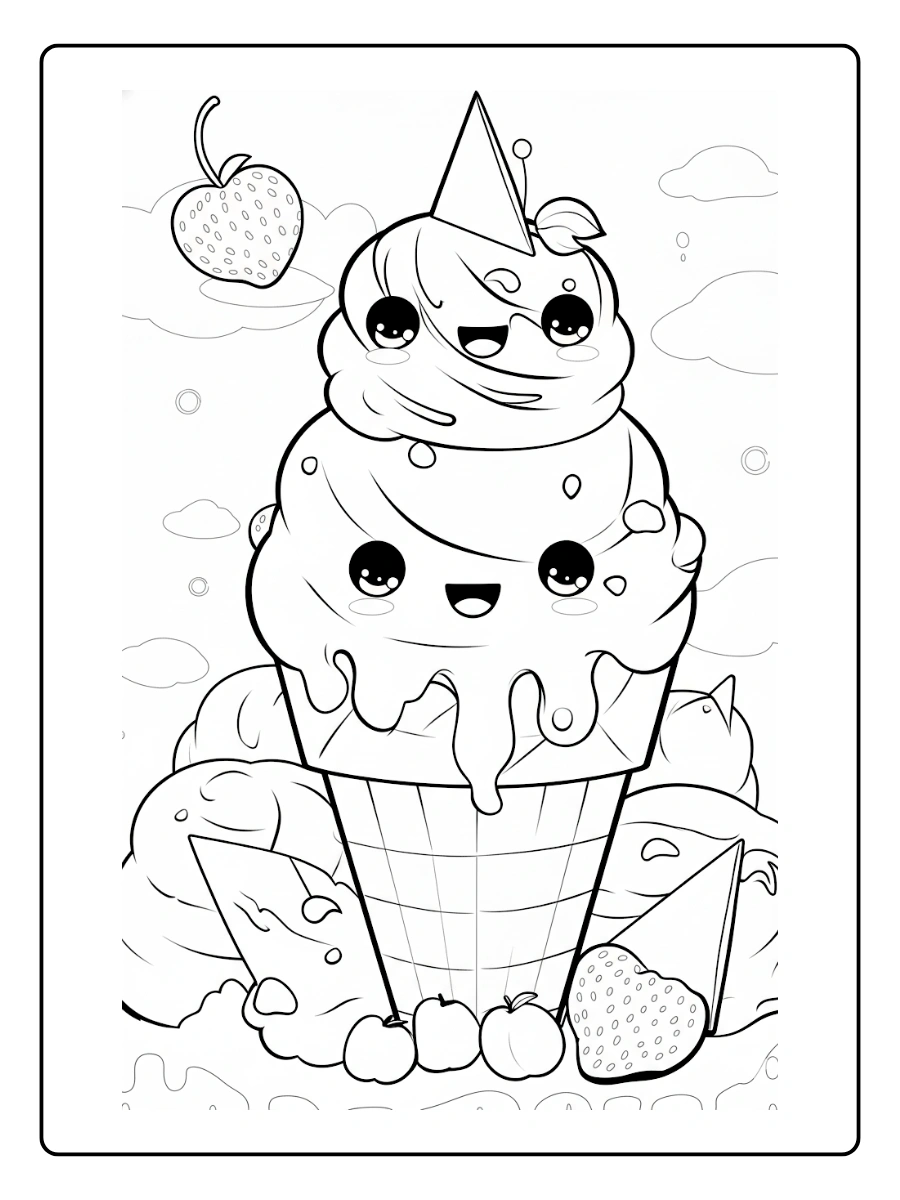 Coloriage Glace Kawaii (2)