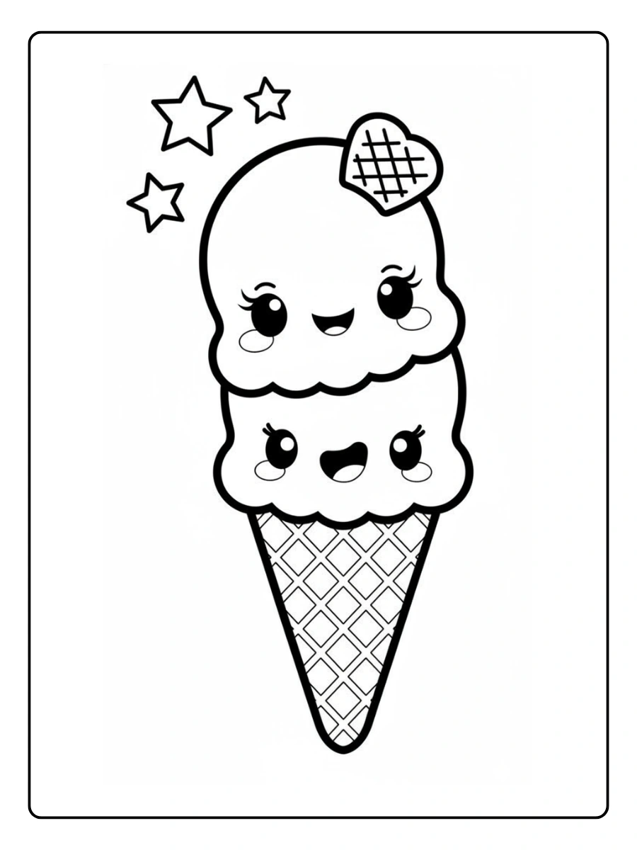 Coloriage Glace Kawaii (3)