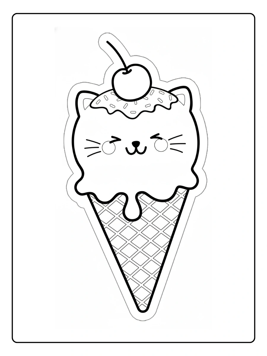 Coloriage Glace Kawaii (4)