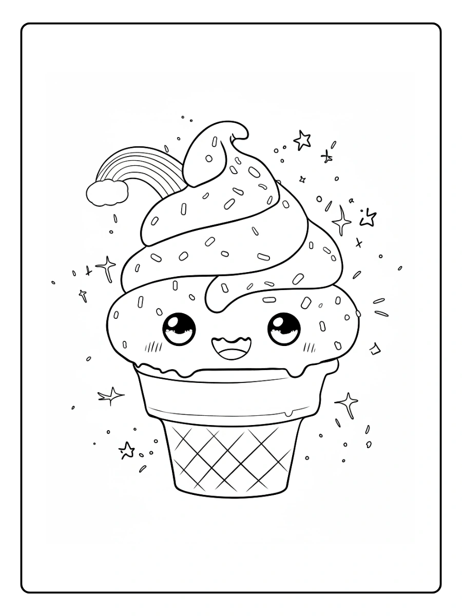 Coloriage Glace Kawaii (6)