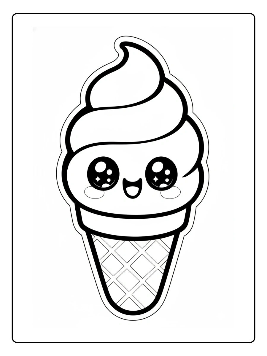 Coloriage Glace Kawaii (8)