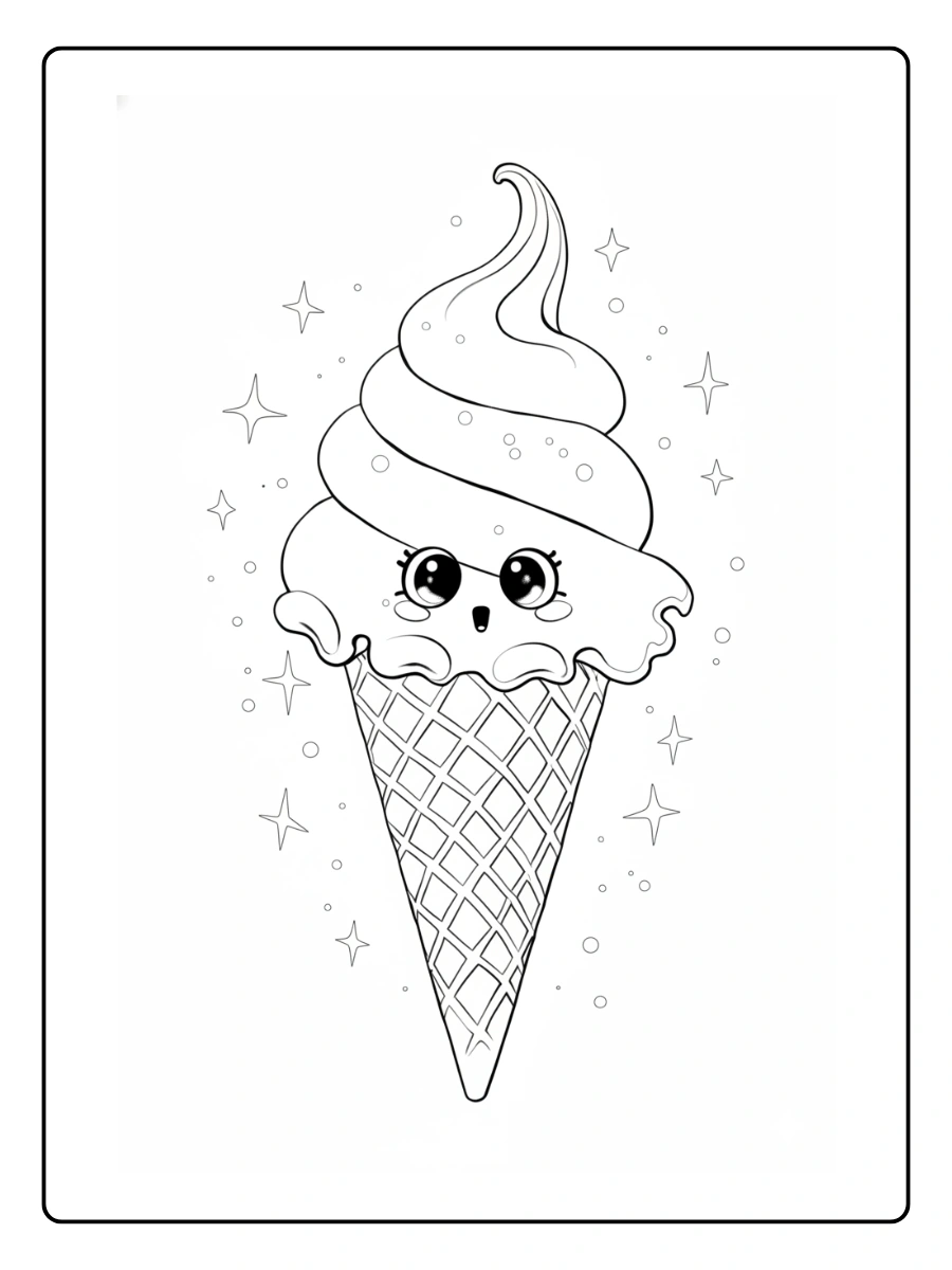 Coloriage Glace Kawaii (9)