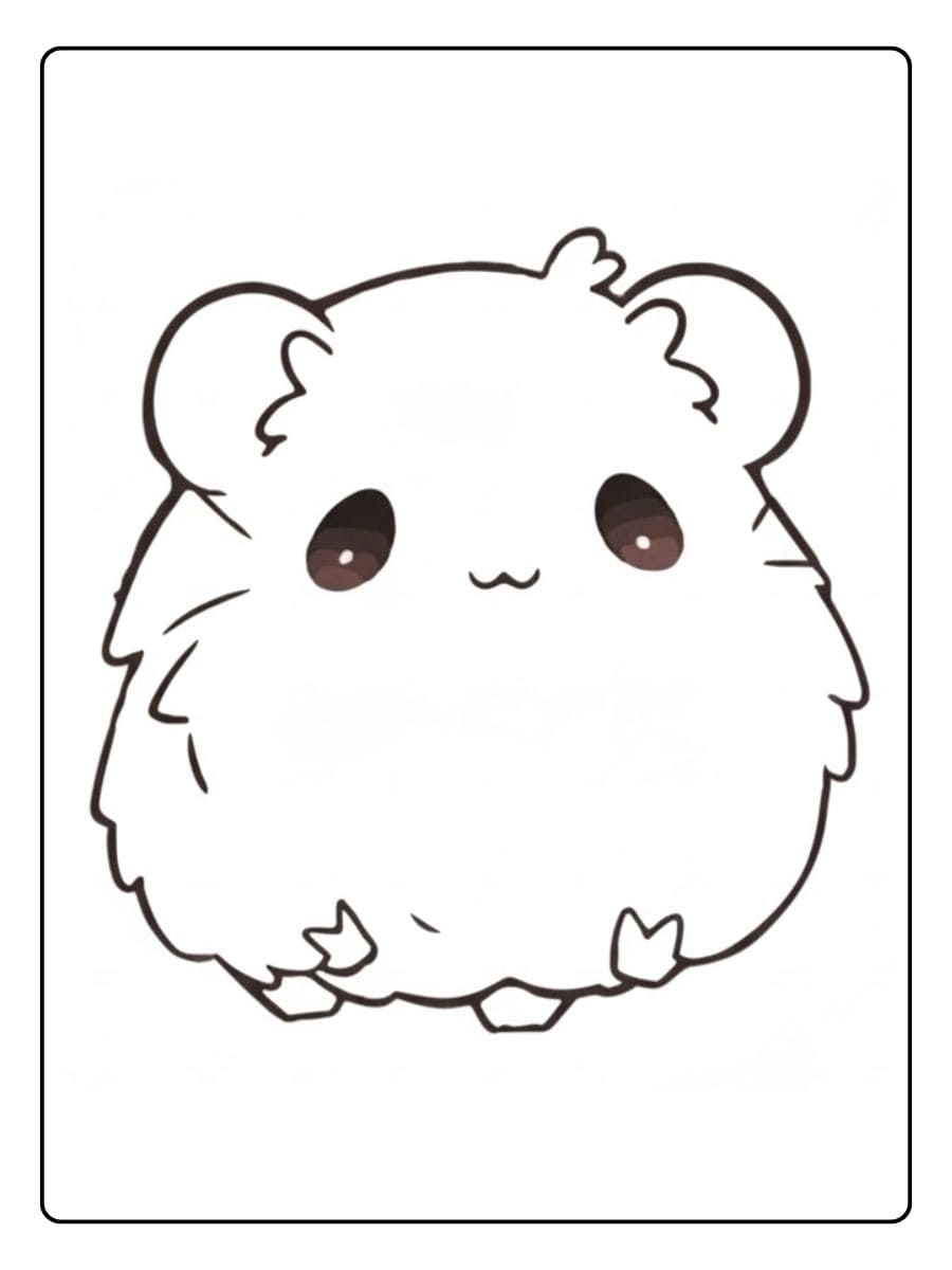 Coloriage Hamster Kawaii Un Amour de Rongeur