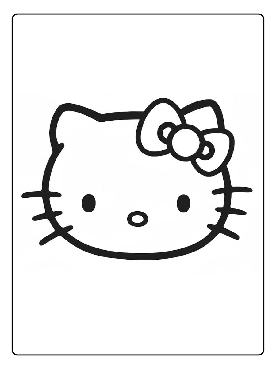 Coloriage Hello Kitty Kawaii Dessin Facile
