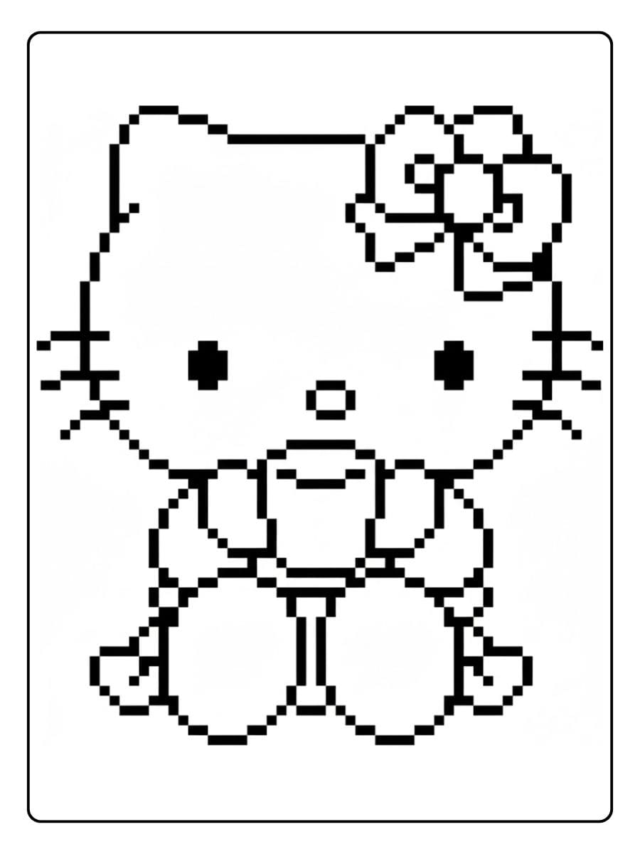 Coloriage Hello Kitty Kawaii Le Dessin au Trait Parfait