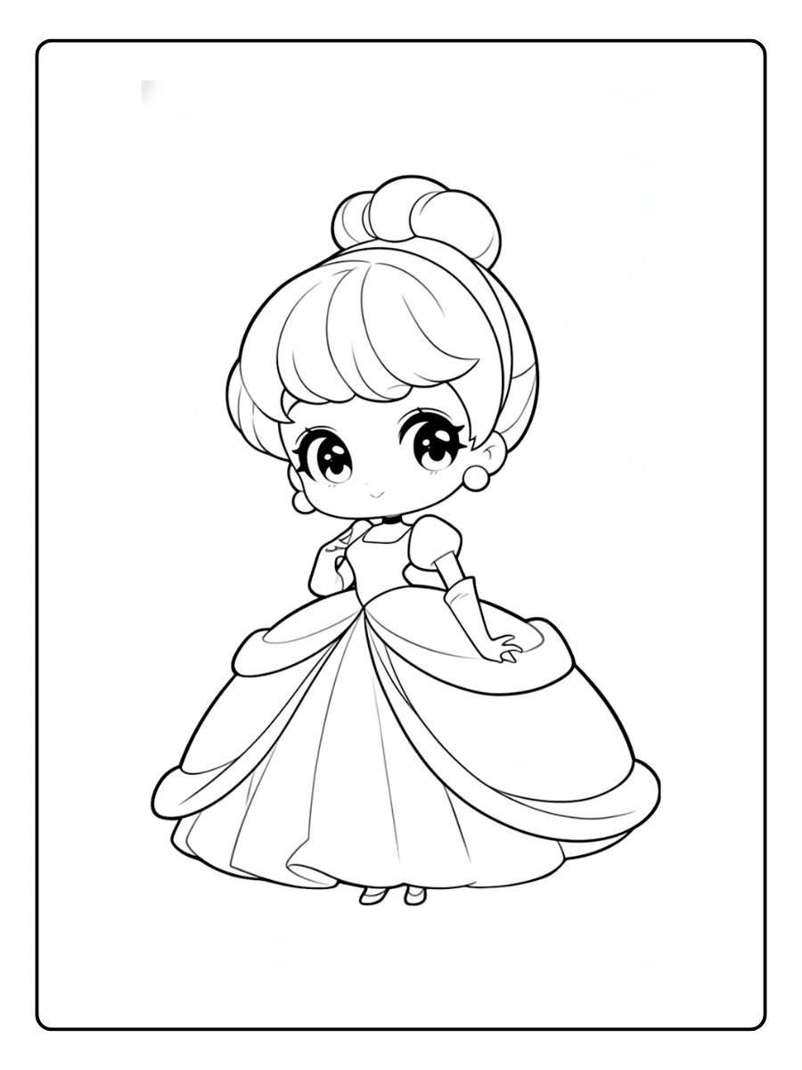 Coloriage Kawaii Disney Princesse (10)