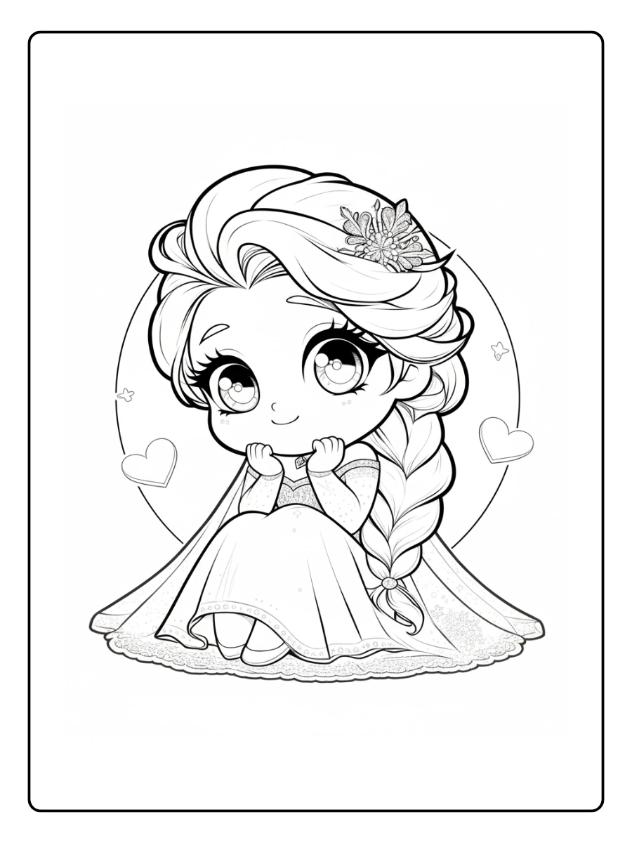 Coloriage Kawaii Disney Princesse (3)