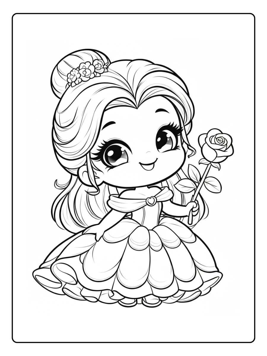 Coloriage Kawaii Disney Princesse (4)