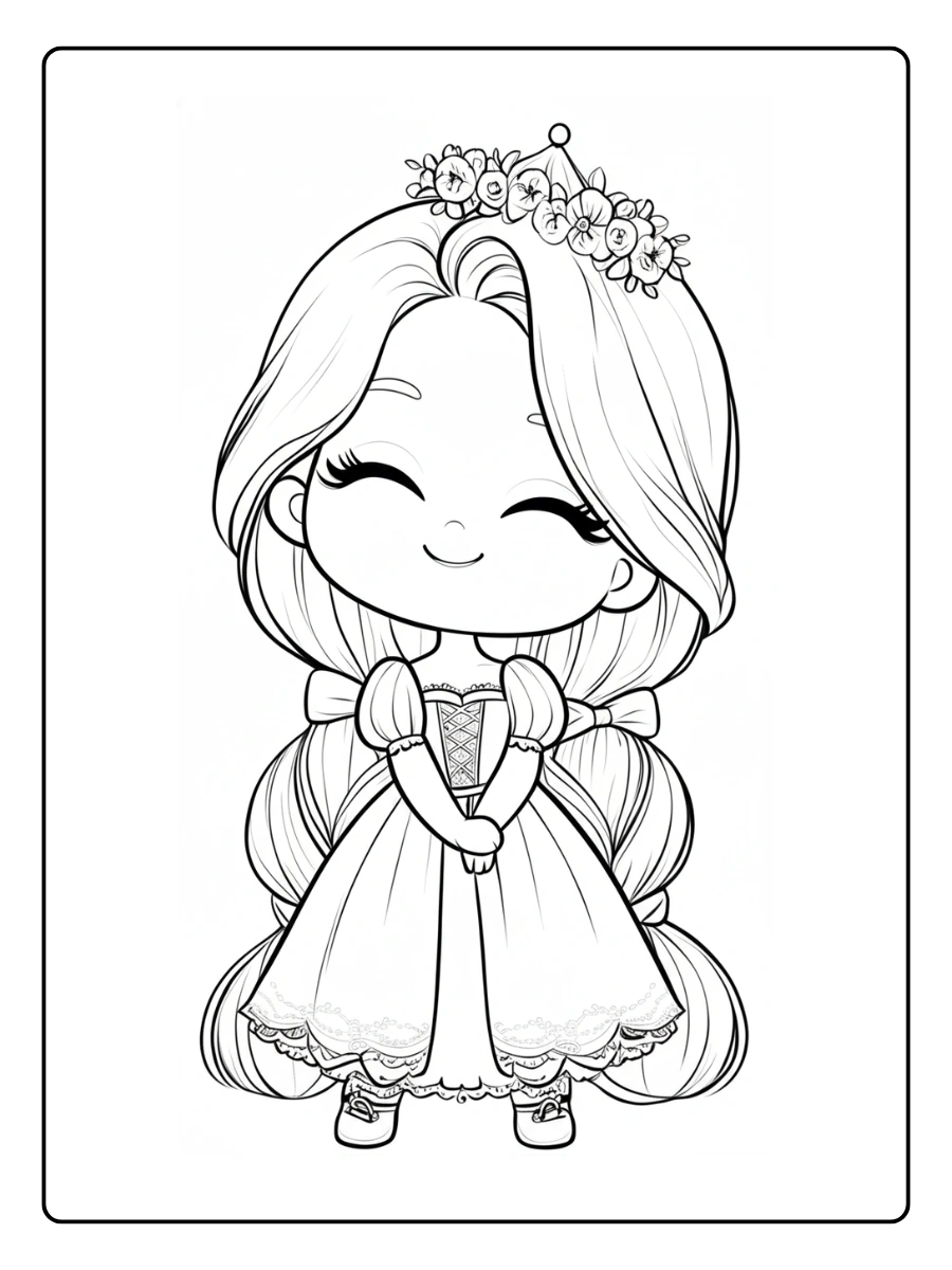 Coloriage Kawaii Disney Princesse (8)
