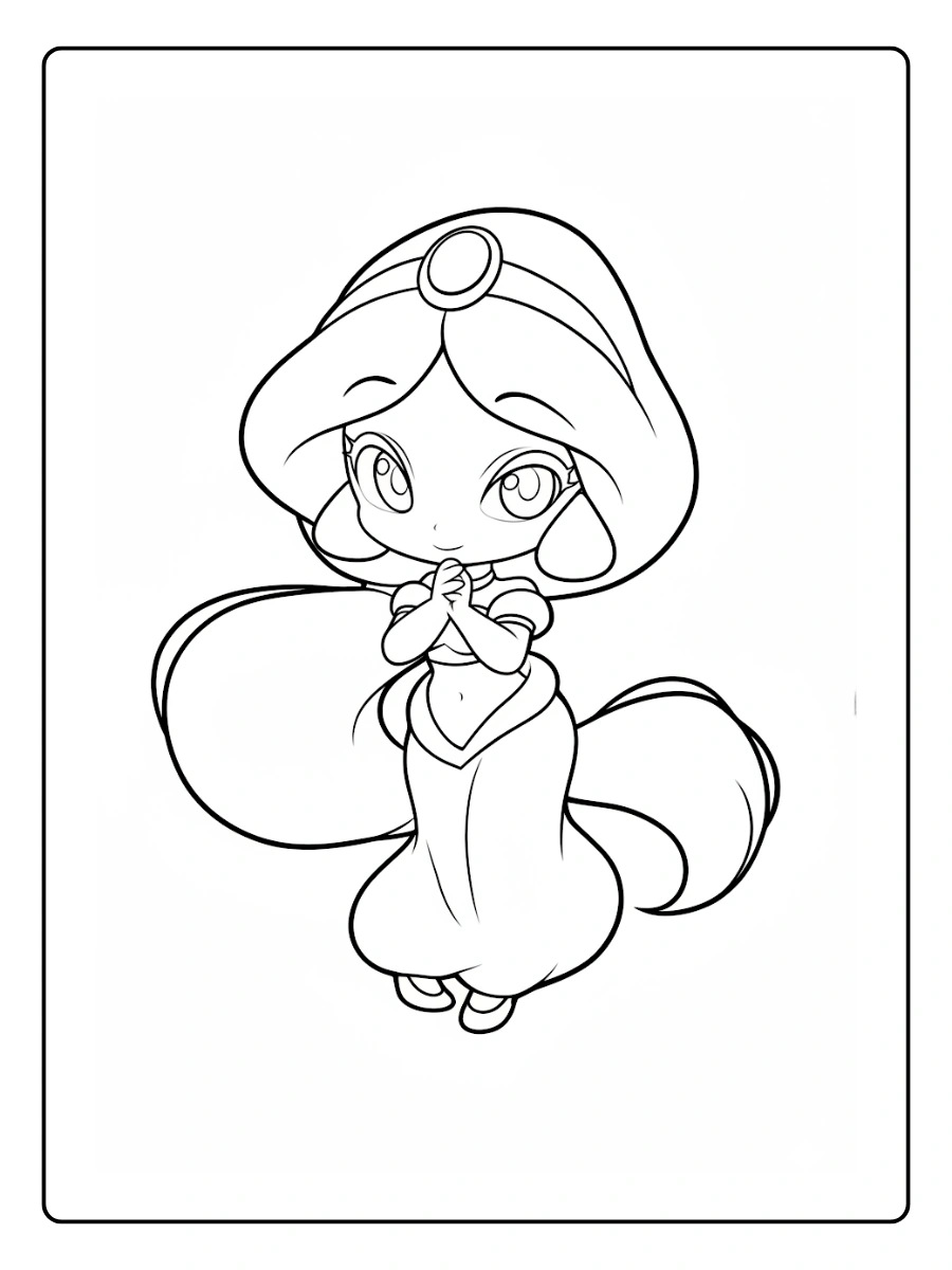 Coloriage Kawaii Disney Princesse (9)