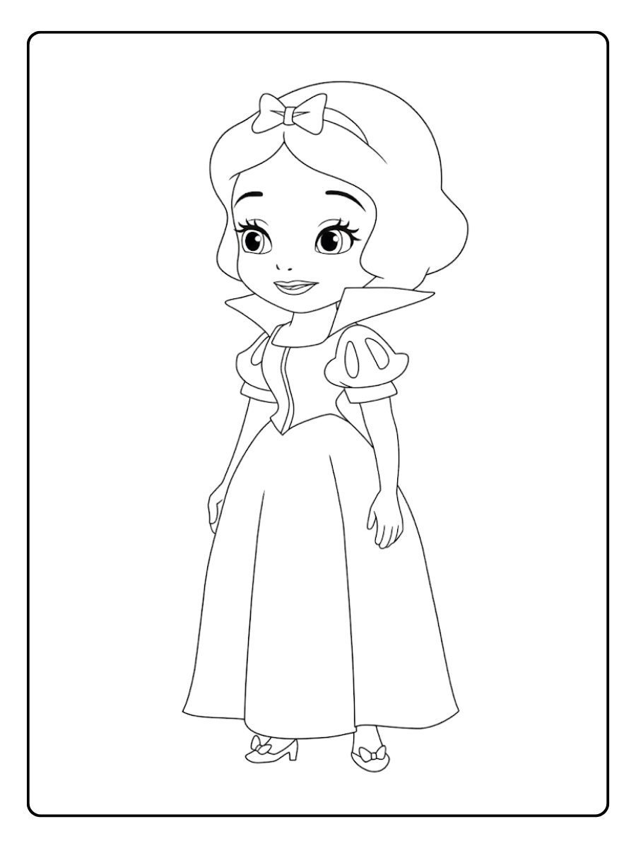 Coloriage Kawaii Disney Princesse Blanche Neige Adorable
