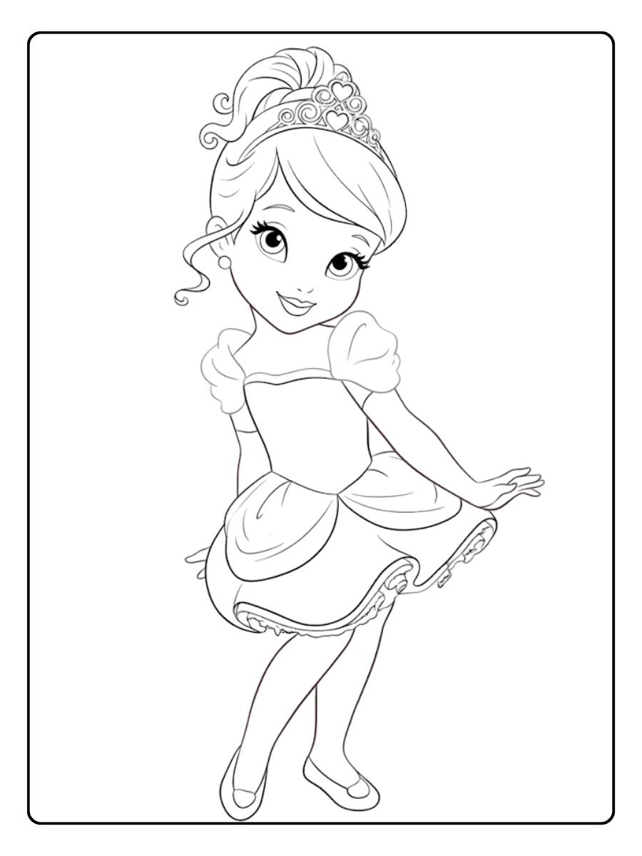 Coloriage Kawaii Disney Princesse Cendrillon Ballerine