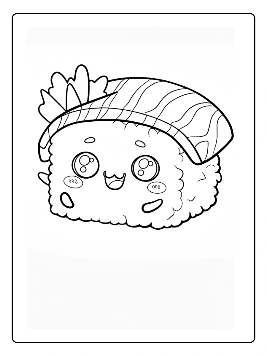 Coloriage Kawaii Nourriture Japonaise (1)