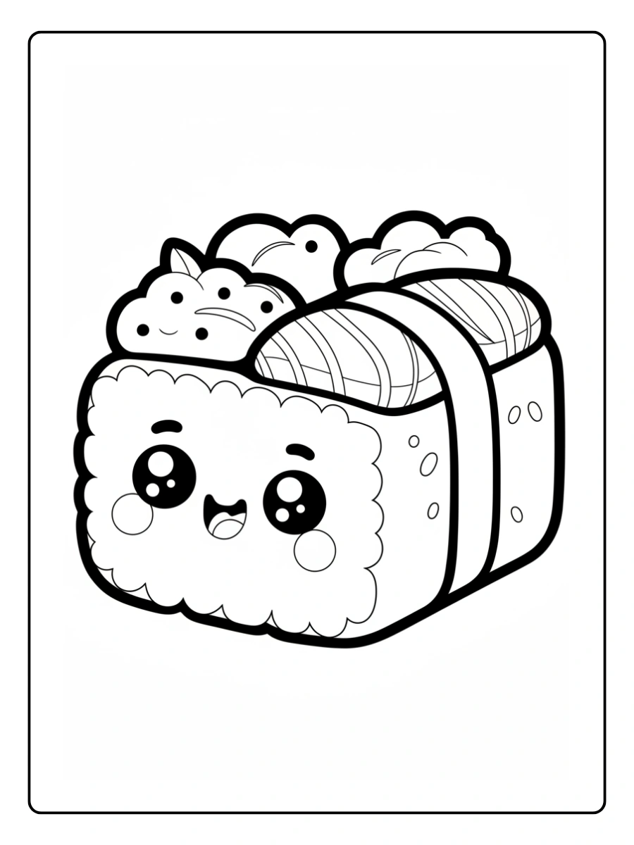 Coloriage Kawaii Nourriture Japonaise (3)