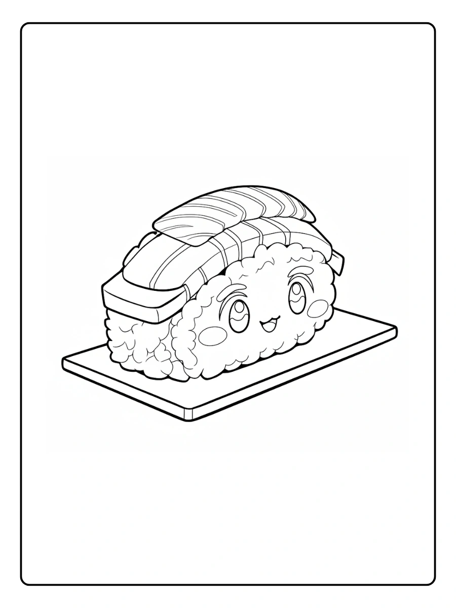Coloriage Kawaii Nourriture Japonaise (4)