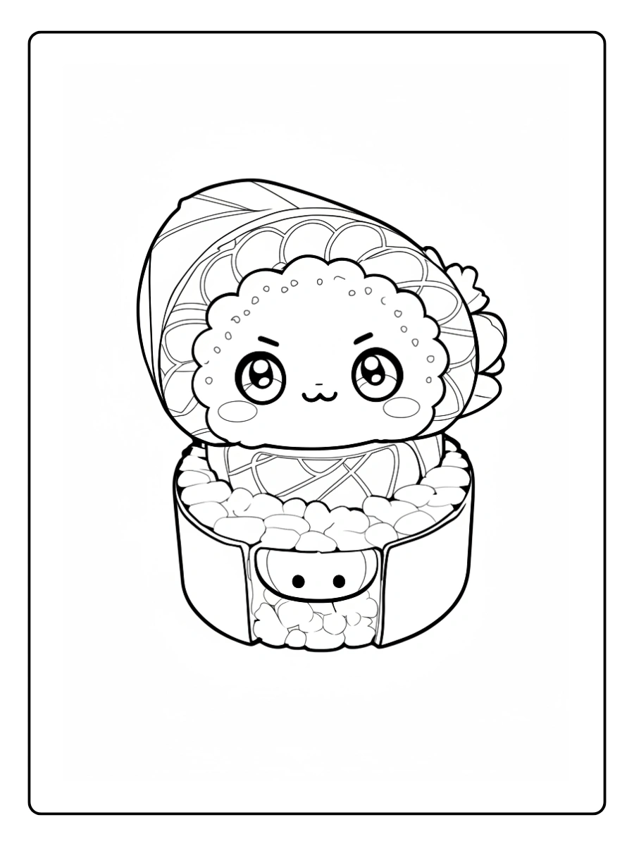 Coloriage Kawaii Nourriture Japonaise (5)