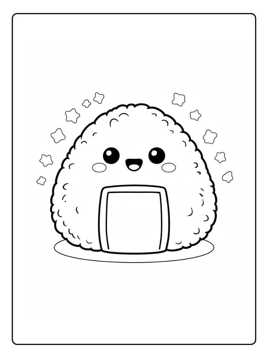 Coloriage Kawaii Nourriture Japonaise (7)