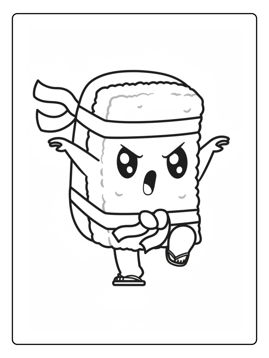 Coloriage Kawaii Nourriture Japonaise (8)