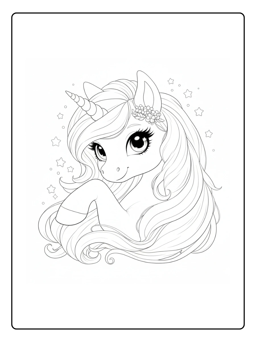 Coloriage Licorne Kawaii (4)