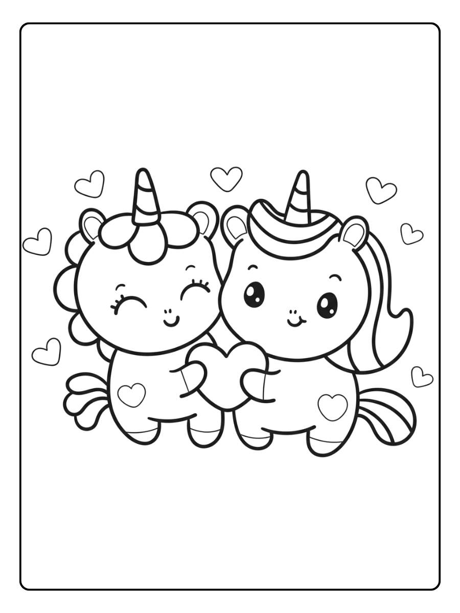 Coloriage Licorne Kawaii Yeux Scintillants