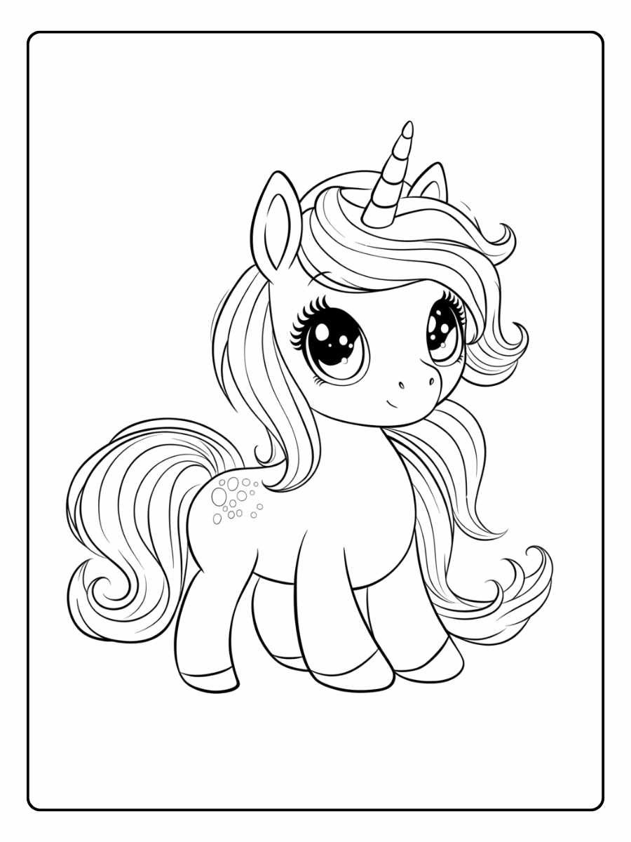 Coloriage Licorne Kawaii Yeux To