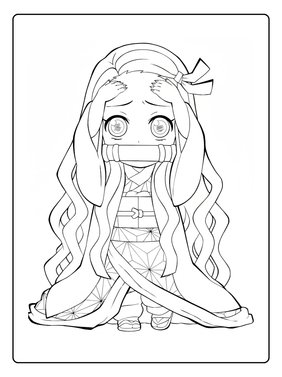 Coloriage Nezuko Kawaii (1)