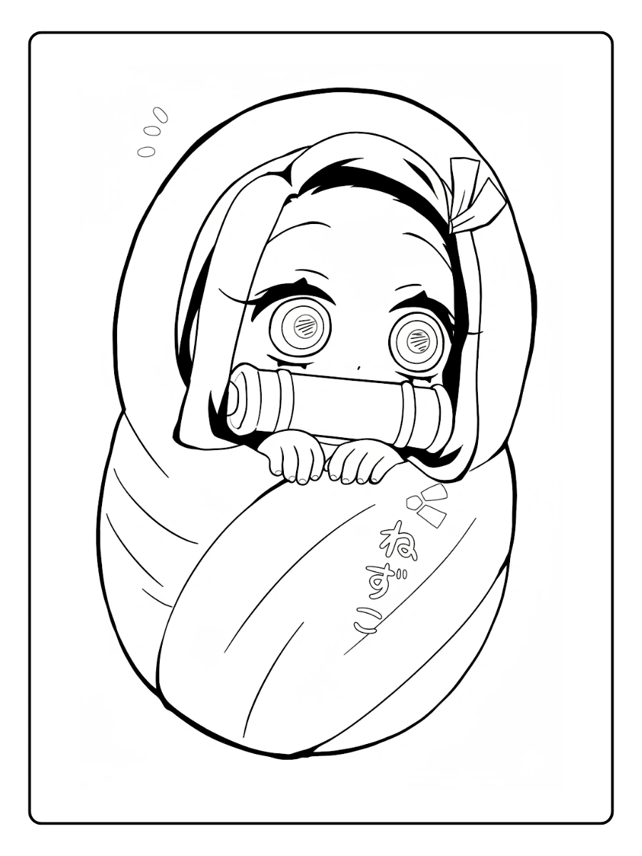 Coloriage Nezuko Kawaii (10)