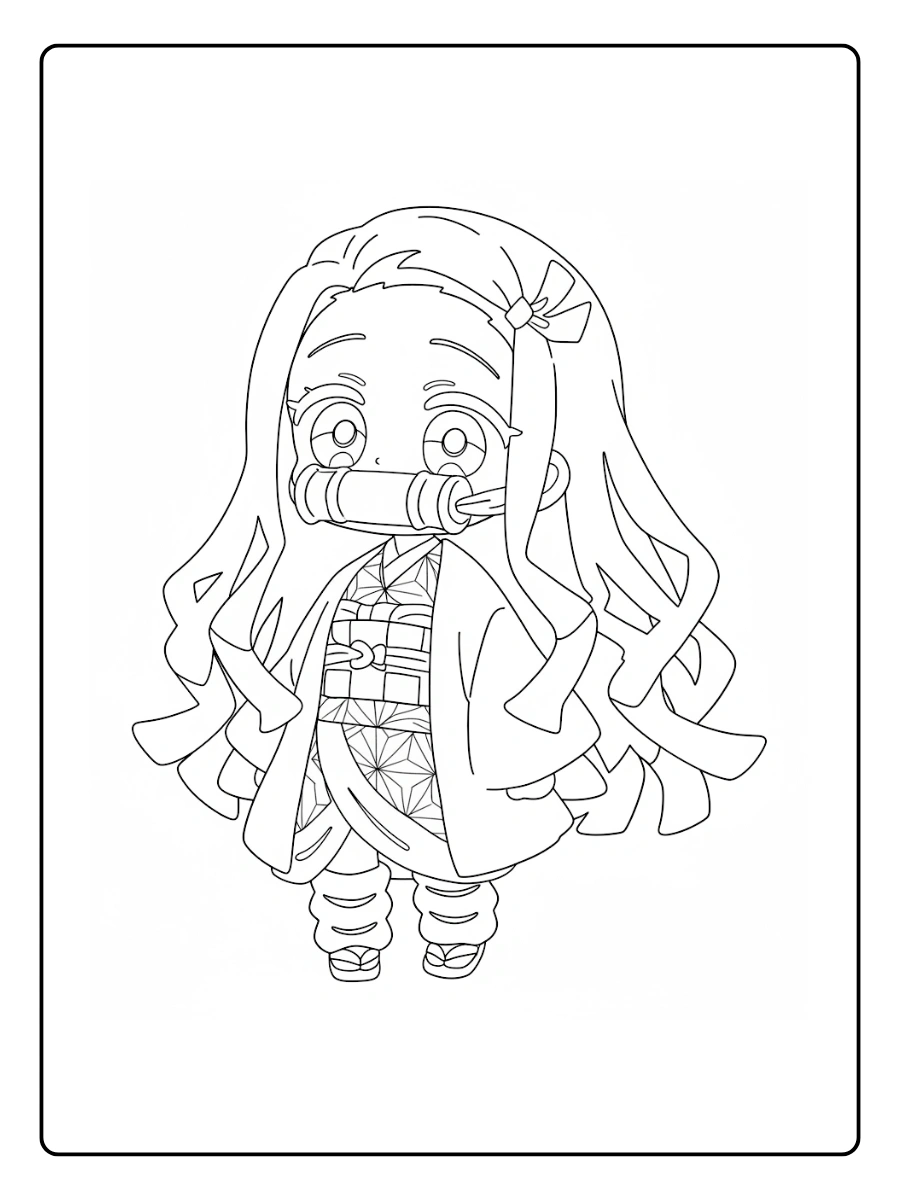 Coloriage Nezuko Kawaii (2)