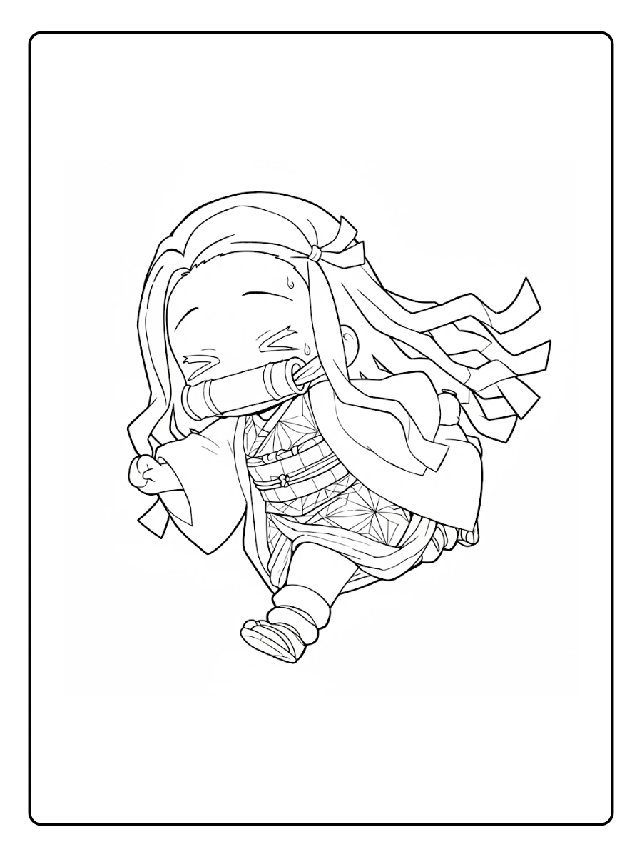 Coloriage Nezuko Kawaii (4)