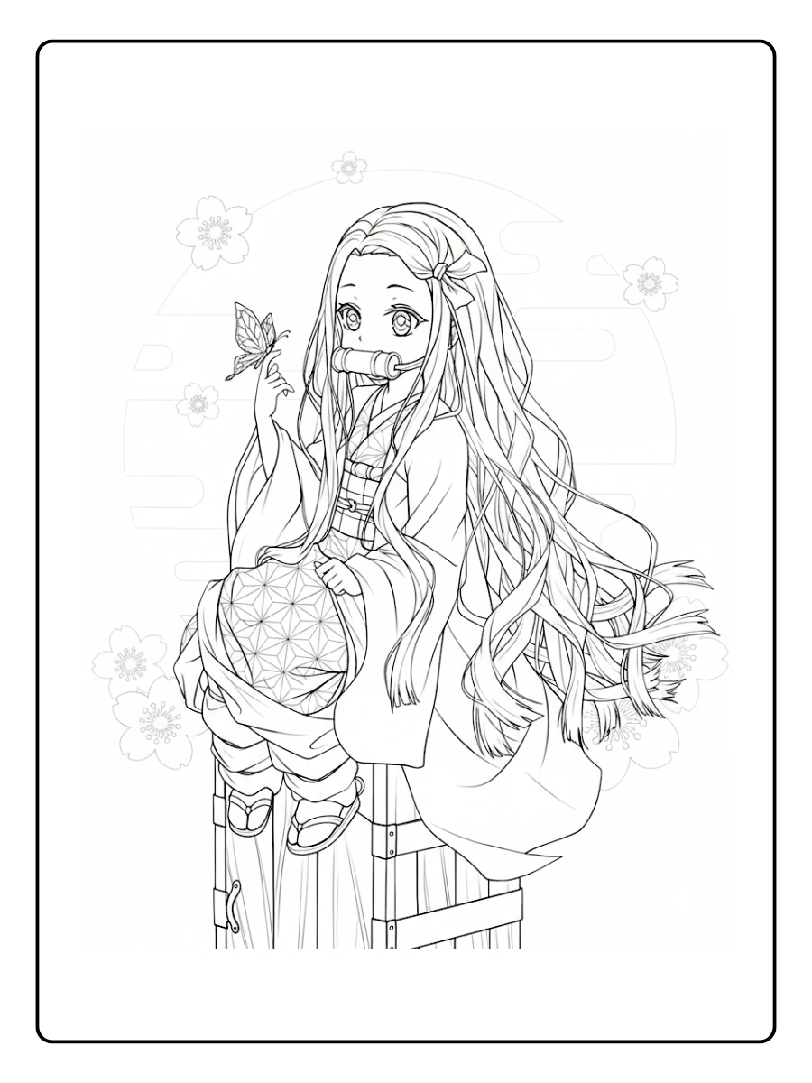 Coloriage Nezuko Kawaii (6)