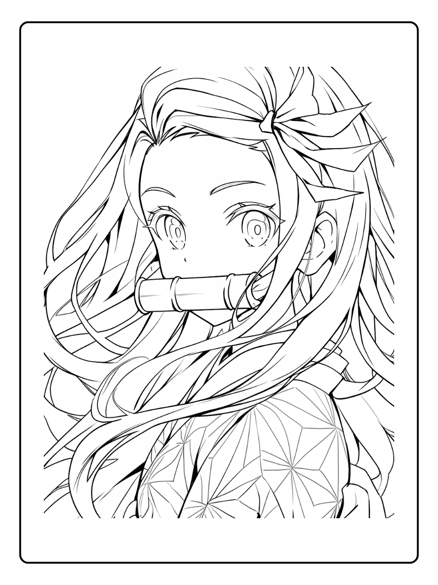 Coloriage Nezuko Kawaii (7)