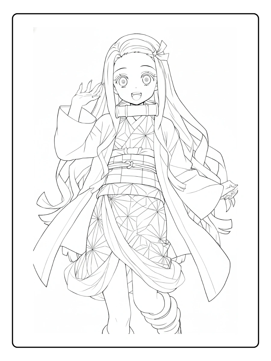 Coloriage Nezuko Kawaii (8)