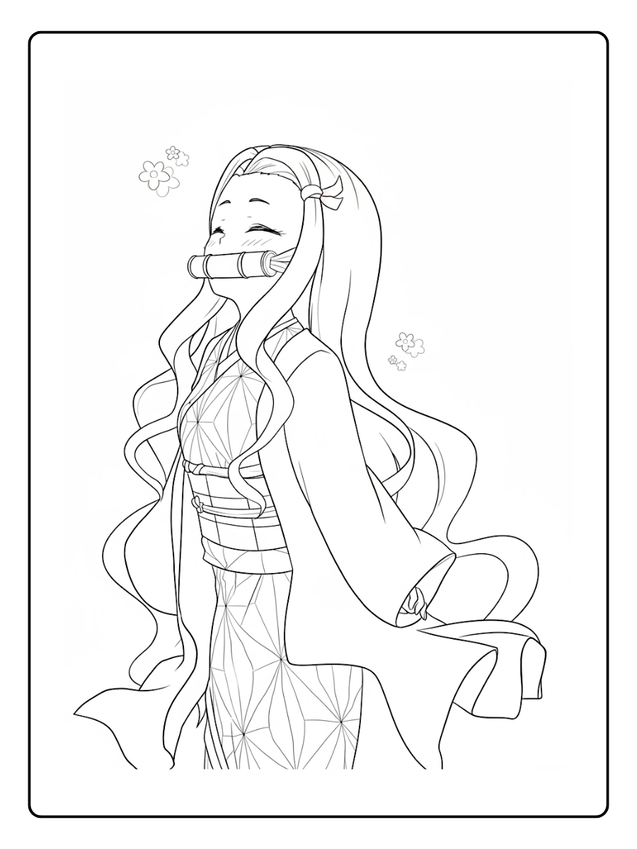 Coloriage Nezuko Kawaii (9)