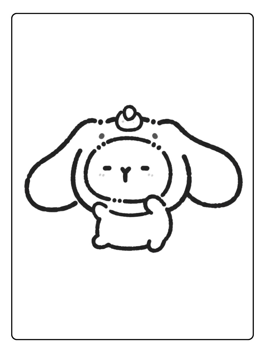 Coloriage capybara kawaii simple