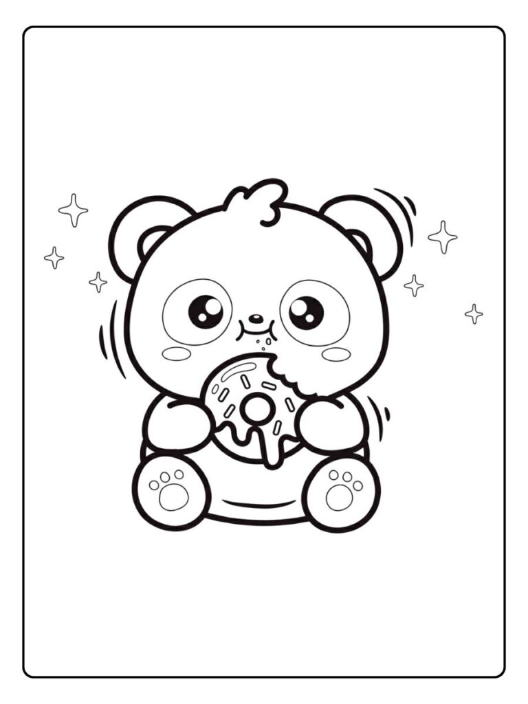 Coloriage Gratuit à Imprimer – Dessins à Colorier PDF & PNG 69 Coloriage Panda Kawaii Souriant Et Bambou