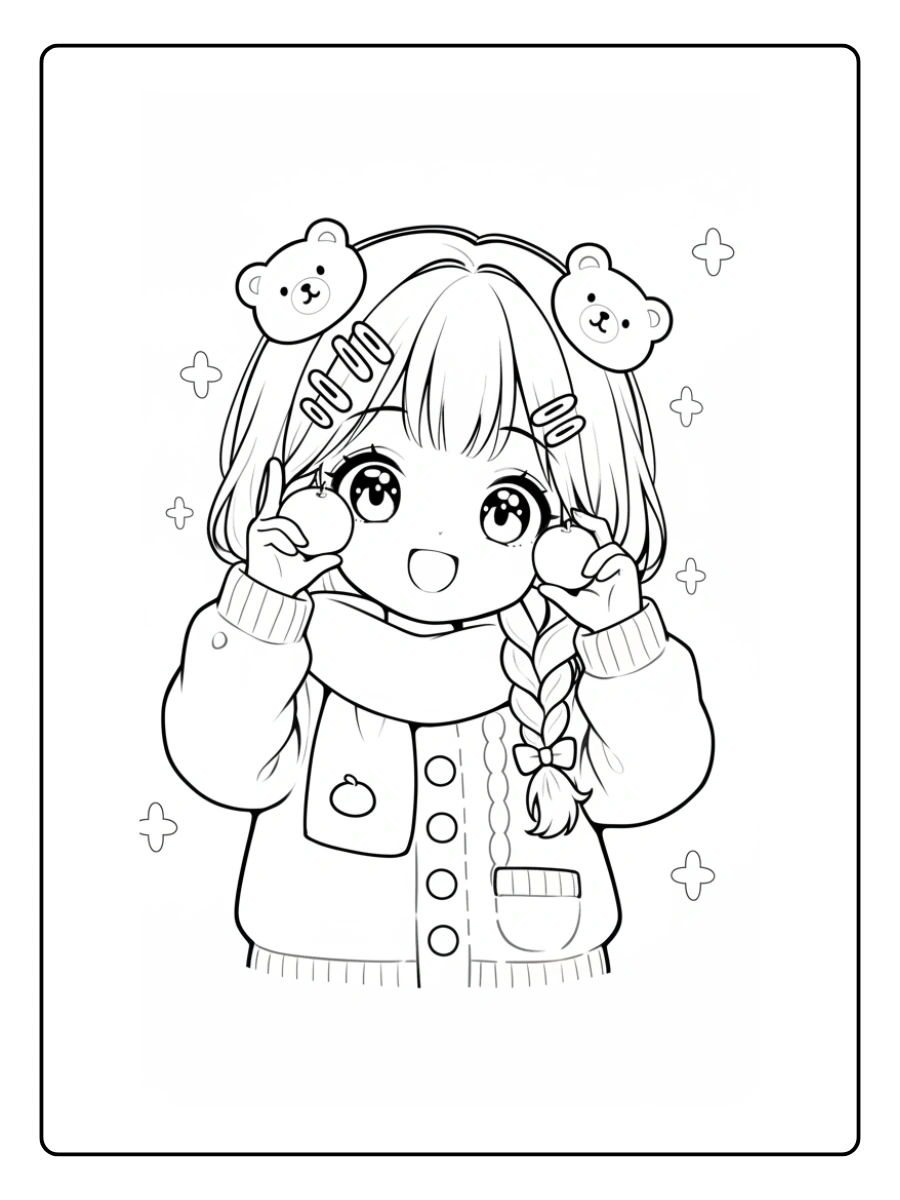 Coloriage Poupée Kawaii (1)