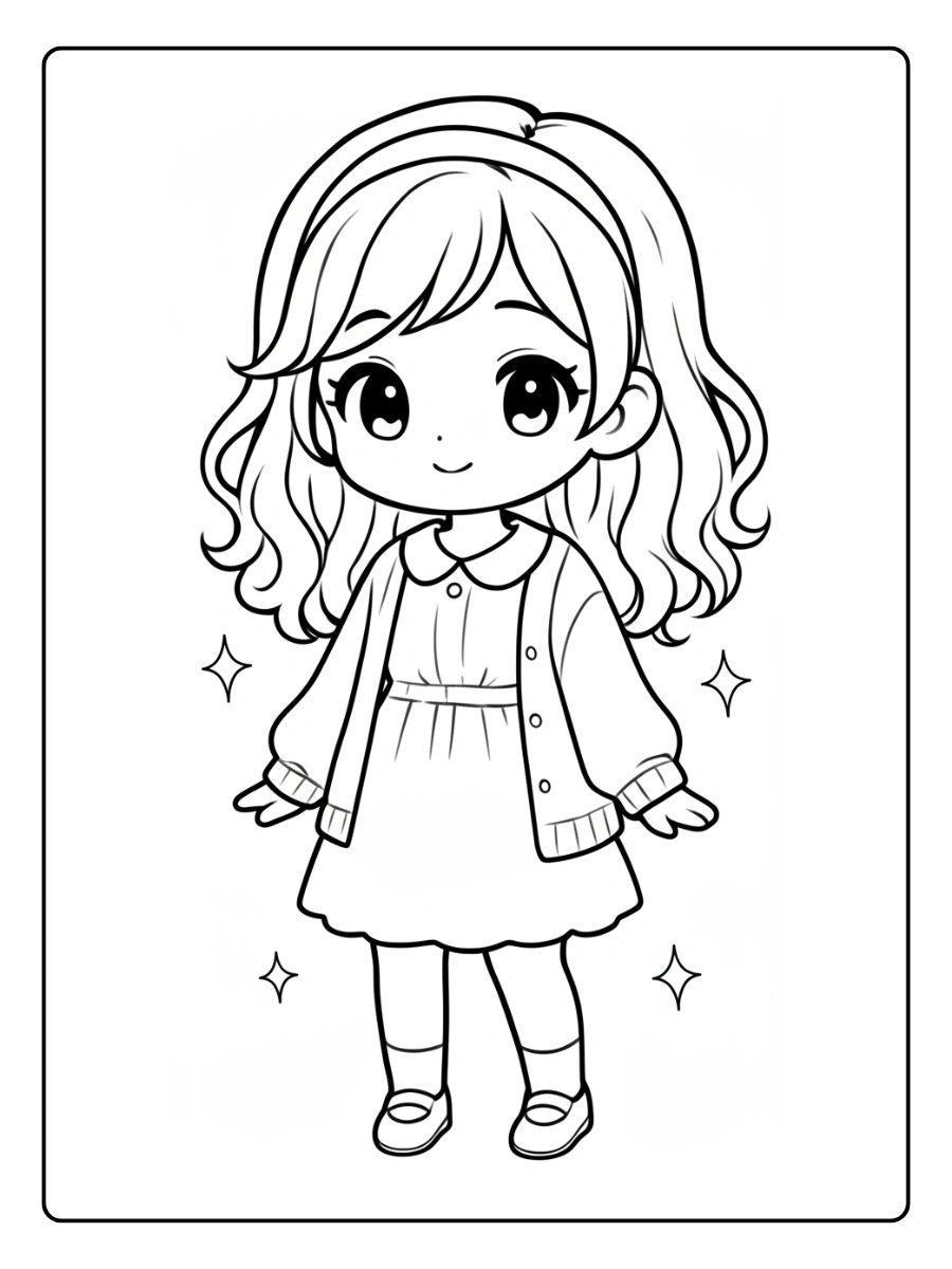 Coloriage Poupée Kawaii (2)