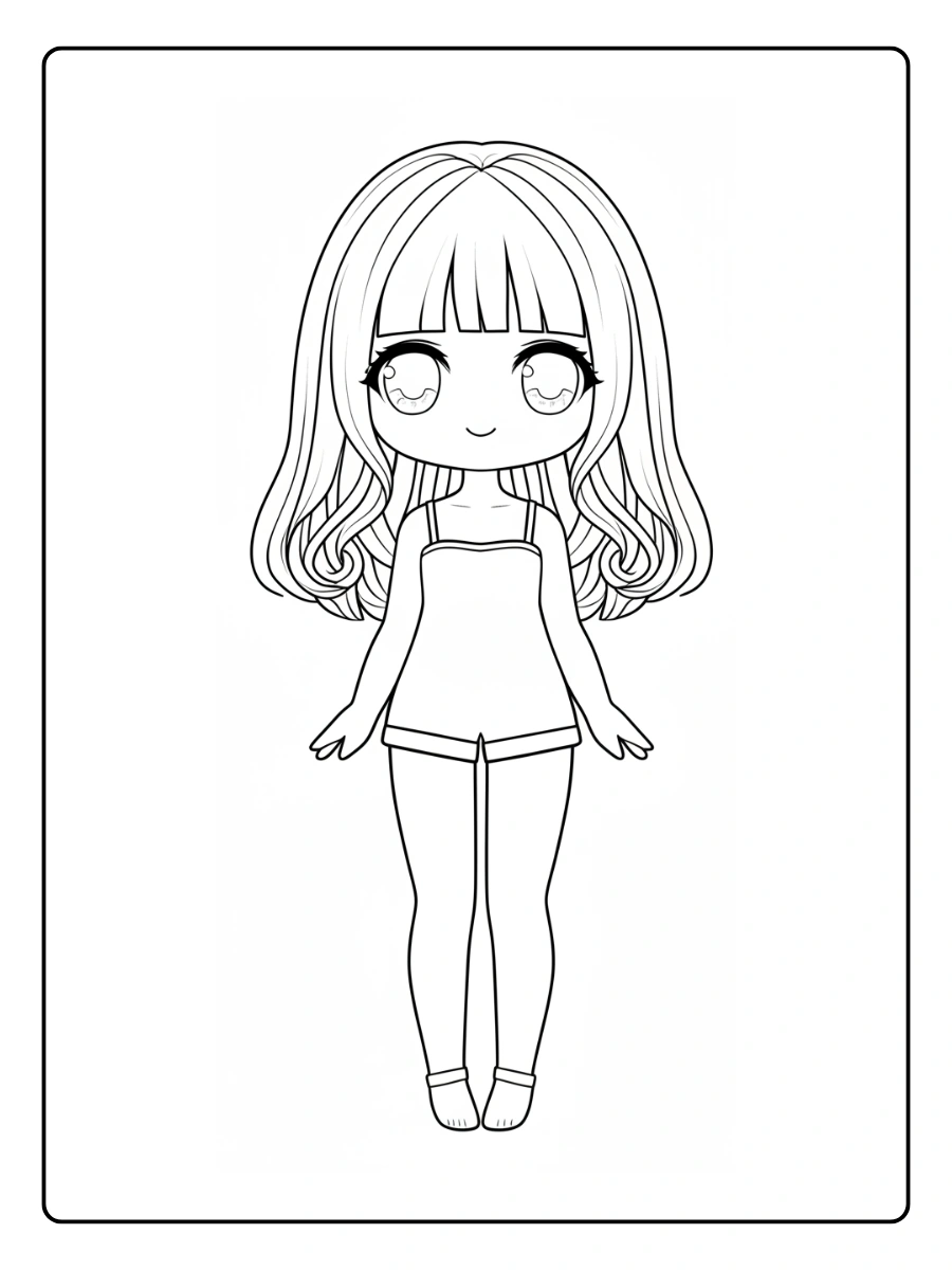 Coloriage Poupée Kawaii (3)