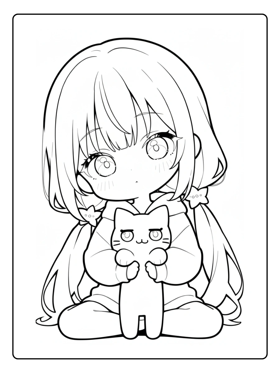 Coloriage Poupée Kawaii (6)