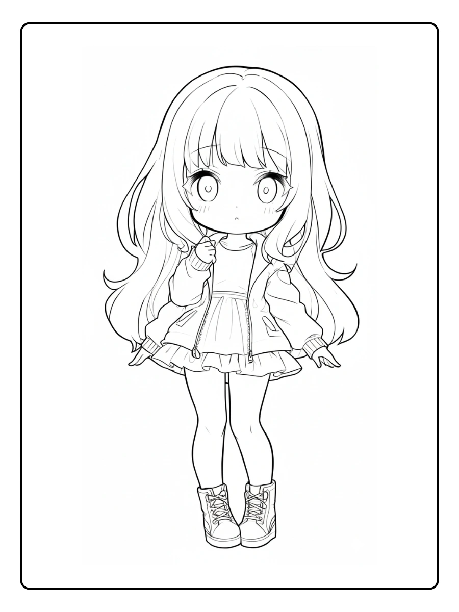 Coloriage Poupée Kawaii (7)