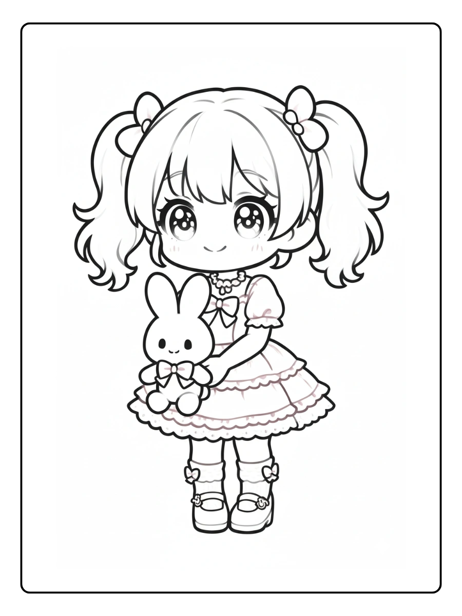 Coloriage Poupée Kawaii (9)