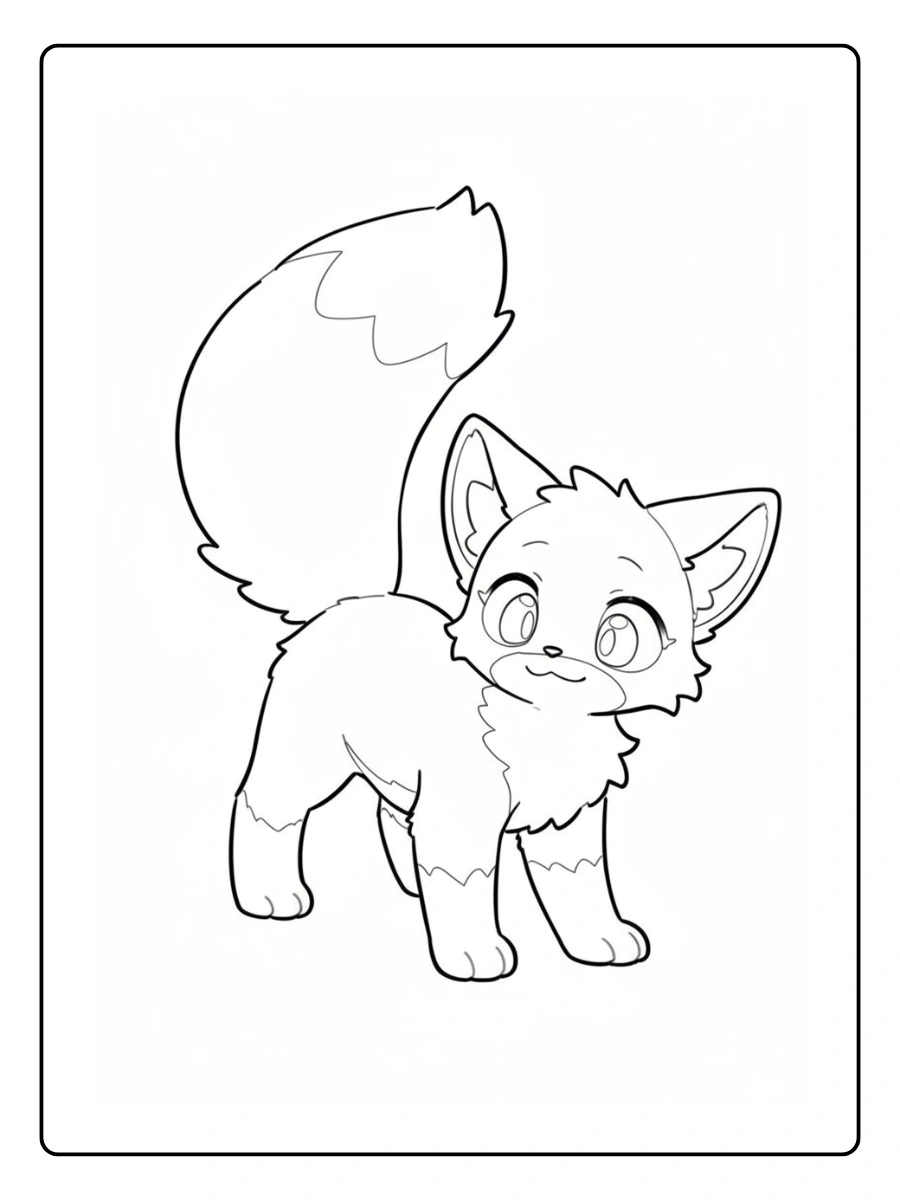 Coloriage Renard Kawaii (1)