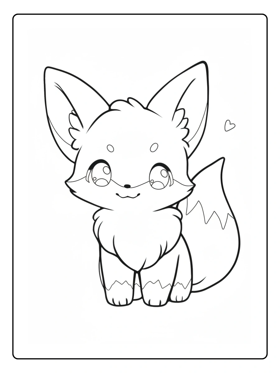 Coloriage Renard Kawaii (3)